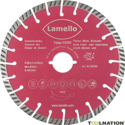 Lamello 132530 Diamantschijf Ø 180 × 2.4 × 29 mm (snijdiepte 60 mm) voor DX200 - 1