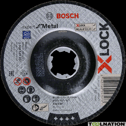 Bosch 2608619257 X-LOCK Doorslijpschijf Expert for Metal 125 mm x 2,5 mm verzonken asgat A 30 S BF - 2