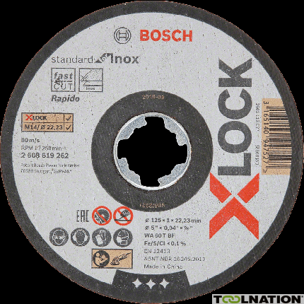 Bosch 2608619261 X-LOCK Doorslijpschijf Standard for Inox 115 mm WA 60 T BF - 2