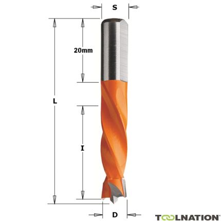 CMT 306.050.11 Drevelboor HM 5 x 8 x 55,5 mm Rechts - 2