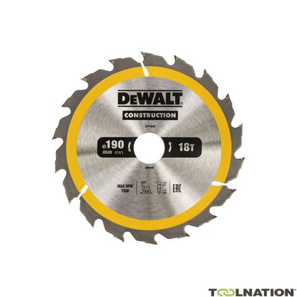 DeWalt DT1943-QZ Cirkelzaagblad 190 x 30 mm 18T ATB 20° - 1