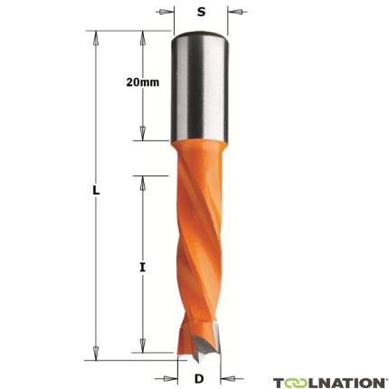 CMT 308.050.11 Drevelboor HM 5mm, schacht 10x20 rechts - 1