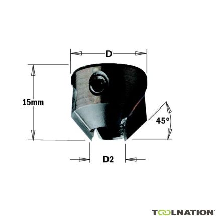 CMT 316.040.12 Opsteekverzinker 16mm D2: 4mm links - 1