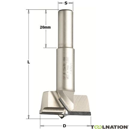 CMT 369.150.62 Cylinderkopboor diamant 15mm, schacht 10x26, links - 1