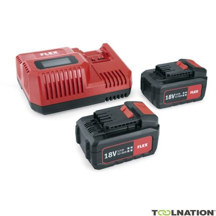 Flex-tools 491349 P-Set 55 R Accu Set 18V 5.0Ah - 2 x AP18.0/5.0 accu + CA10.8/18.0 Snellader - 1