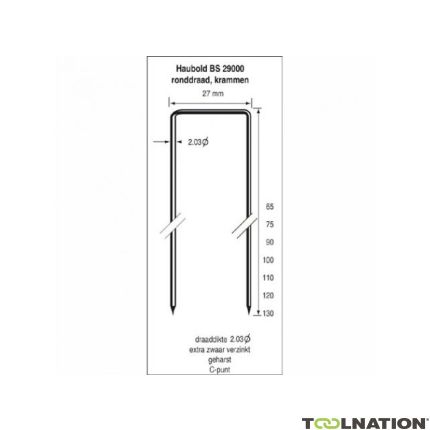 Haubold 503606 Niet BS29000-75 Beitelpunt RVS 2.160 stuks - 1