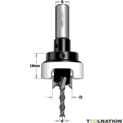 CMT 515.412.11A Verzinker met diepte instelling 12mm, schacht 10mm, D3: 4mm - 1