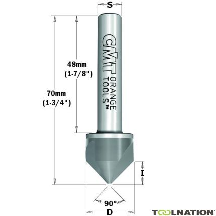 CMT 521.002.11 Verzinkboor 19,5mm, schacht 10x48, rechts - 1