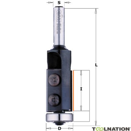 CMT 657.195.11 Rechte frees met wisselbare messen Z2 + kops lager 19 x 74 mm schacht 6 mm - 2