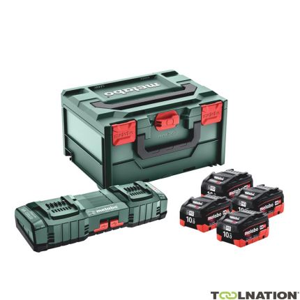 Metabo Accu Pakket 4 x 18V LiHD 10.0Ah + Lader ASC 145 DUO in MetaBox 685143000 - 1