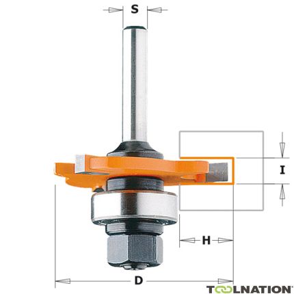 CMT 922.32011A 2 mm schijffrees met lager + spindel schacht 8 mm - 1