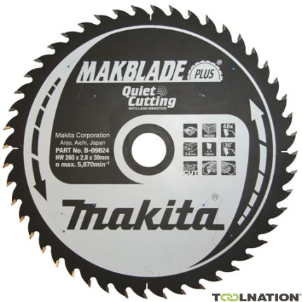 Makita B-08844 HM-zaagblad Quiet & Clean 260 x 30 x 80T - 1