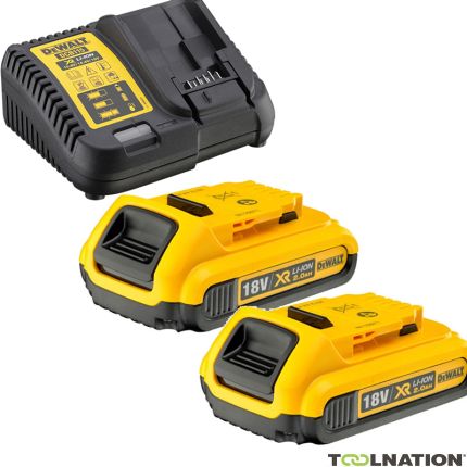 DeWalt DCB115D2-QW DCB115D2 18V starterset (2x 2.0Ah accu) + XR multilader - 1