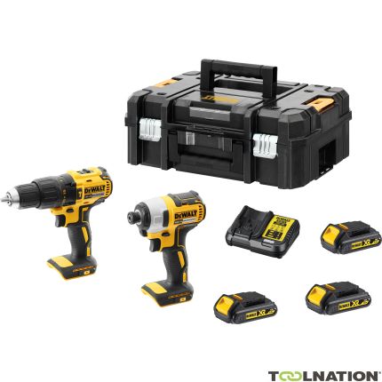 Dewalt DCK2060S3T-QW Combo set 18V 3 x 1,5 Ah Li-Ion - DCD778 Perceuse à percussion sans fil + DCF787 Tournevis à percussion - 1