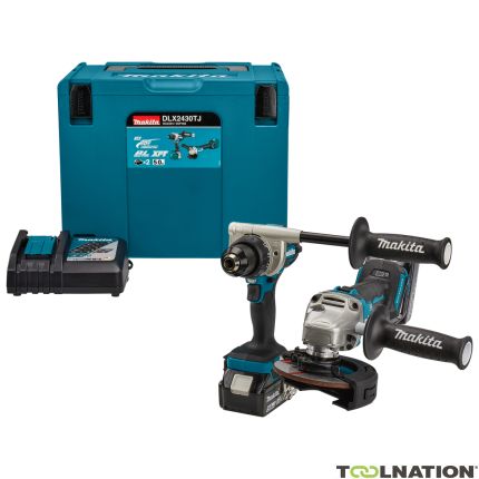 Makita DLX2430TJ Comboset 18V 5.0Ah Li-Ion - DDF486 Accuboormachine + DGA504 Accu Slijper in MBox - 1