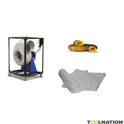 Dryfast TFV300LSAU Radiaal ventilator met 1 stofzak en 1 luchttransportslang 10 meter - 2