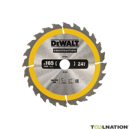 DeWalt DT1934-QZ Cirkelzaagblad 165 x 20 mm 24T ATB 10° - 2