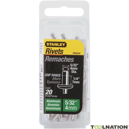 Stanley 1-PAA52T Popnagels 4X3mm - 20 stuks - 1