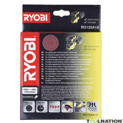 Ryobi 5132002608 RO125A10 Excenterschuurpapierset 125 mm - 1