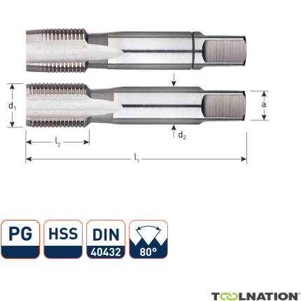 Rotec 315.1100 HSS Handtappenset PG 11-18 - 1