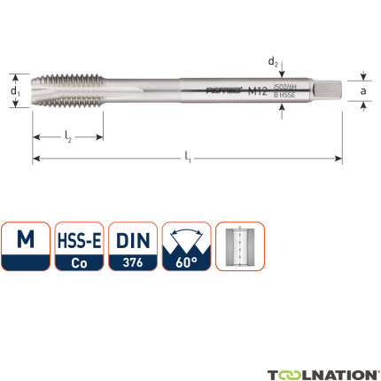 Rotec 321.4800B HSS-E OPTI-LINE machinetap DL DIN 376B M48x5,0 - 1