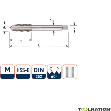 Rotec 328.0600 HSS-E machinetap DL DIN 352B M 6x1,0 - 1