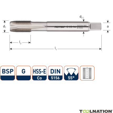 Rotec 341.0250 HSSE 800 M.Tap BSP G 1/4-19 - 1