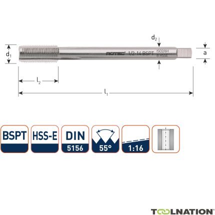 Rotec 342.0010 HSSE 800 M.Tap BSPT 3/4-14 - 1