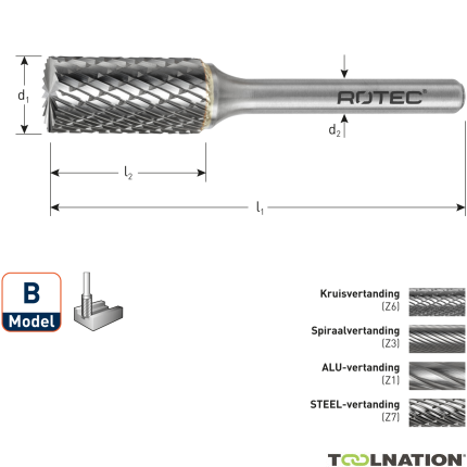 Rotec 431.0801 HM-Stiftfrees 8 mm model B - 1