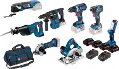 Bosch Kit de 8 outils 18V, 7 machines + lampe 0615990K9H