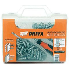 Spit 074180 DRIVA TP12 Gipsplaatplug + schroef, platte kop, in koffer 200 stuks