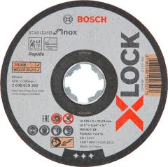 Bosch X-LOCK Slijpschijven Standard For Inox 125x1x22,23 10 stuks in blik 2608619267