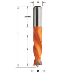 CMT 306.080.11 Drevelboor HM 8 x 8 x 55,5 mm Rechts