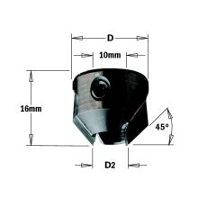 CMT 315.200.11 Opsteekverzinker 45° 20mm rechts