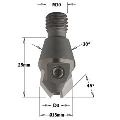 CMT 351.030.12 Verzinker met schroefdraad aanluisting 30° 3mm, schacht M10, links