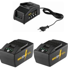 Rems 571591 Power-Pack 22V 5.0Ah Li-Ion 2 x batterie + chargeur