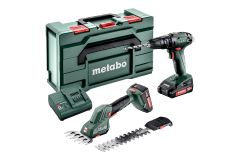 Metabo 685185000 Ensemble combiné 18V 2.0Ah Li-Ion - Perceuse sans fil SB18 + Cisaille à arbustes et à gazon SGS 18 LTX Q