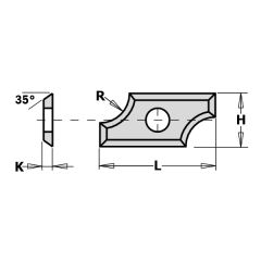 CMT 790.080.00 Lame de rechange HW profil 24 x 12 x 1,5 mm Rayon 8 mm 10 pièces