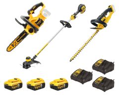 DeWalt DCM561P3SET 3-delig DCM563 heggenschaar - DCM565 kettingzaag - DCM561 grastrimmer 18V 3 x 5.0Ah Li-Ion + 3 laders