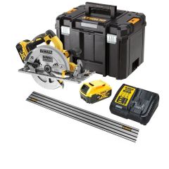 Dewalt DCS572P2-QW XR FlexVolt 18 Volt 5,0Ah Li-Ion Cirkelzaag 184 mm + geleiderail 1500 mm + 5 jaar dealer garantie!