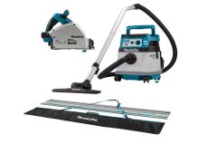 Makita DLX2377UX1 Combiset 2 x 18V met AWS - DSP601 invalzaag + DVC157L stofzuiger + geleiderail in tas