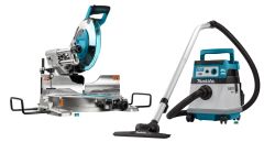 Makita DLX2379UX1 Combiset 2 x 18V met AWS - DLS111 afkortzaag + DVC157L stofzuiger