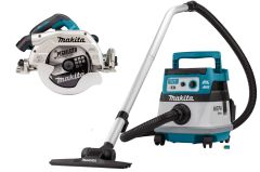 Makita DLX2390UX1 Combiset 2 x 18V met AWS - DHS900 cirkelzaag 235mm + DVC867L stofzuiger