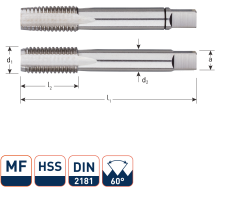 Rotec 305.2720 HSS Handtappenset 2-dlg DIN 2181 MF27x2,0