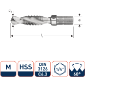 Rotec 316.0800 HSS Combi-boortap-bit 1/4 M8 x 1,25