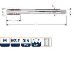 Rotec 333.2000 HSS-E UNI machinetap DL DIN 371B M20x2,5/onderbroken draad