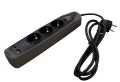 Relectric RELEC492220 Stekkerdoos 1,5 mtr 3-voudig 2x USB