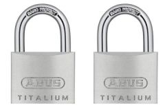 ABUS 64TI/30 TWINS C Titalium Hangslot, twee stuks, gelijksluitend