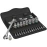 Wera 05004017001 8100 SA 7 Zyklop Metal-ratelset doorsteekvierkant, 1/4"-aandrijving, metrisch, 28-delig - 1