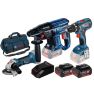 Bosch Blauw 3 Tool Kit 18V - 3 machines + 2 x accu 18V 5.0Ah Li-Ion Comboset 0615990M0W - 1